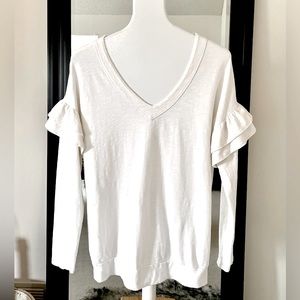 VIMMIA White Long Sleeve V-Neck Shirt
